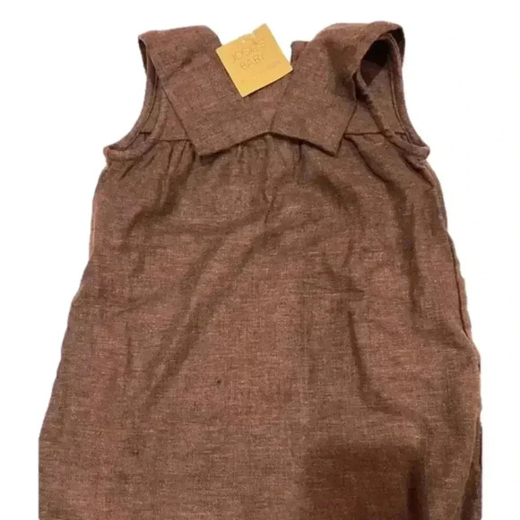 Josies Baby Linen and Cotton Blend Baby Dress Smocked Brown 3-6 Months NWT - Picture 1 of 2